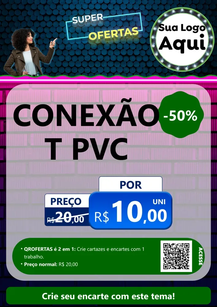 Modelo de Cartaz para Cartaz A4 Vertical com o tema Super Ofertas para Tubos e conexões