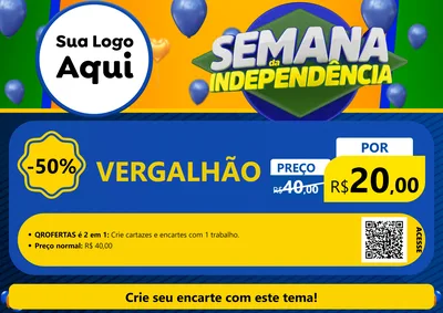 Modelo de Cartaz para Cartaz A4 Horizontal com o tema Semana da Independência para Ferragens