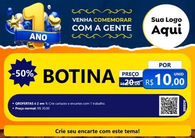 Modelo de Cartaz para Cartaz A4 Horizontal com o tema Um Ano de Aniversário para Agropecuária