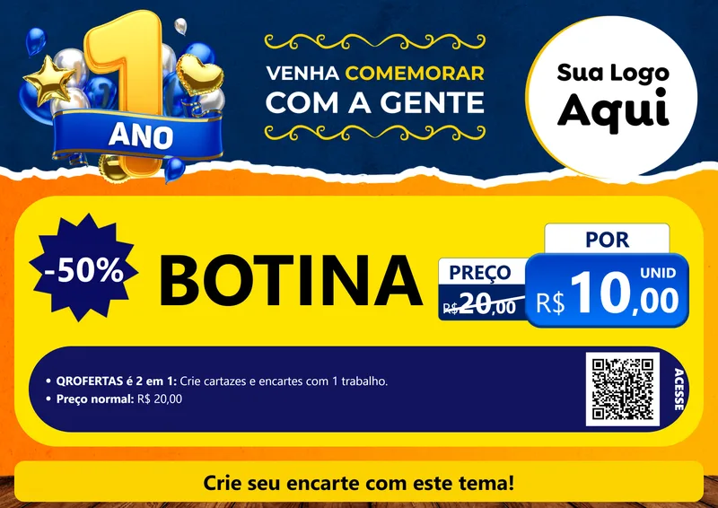 Modelo de Cartaz para Cartaz A4 Horizontal com o tema Um Ano de Aniversário para Agropecuária