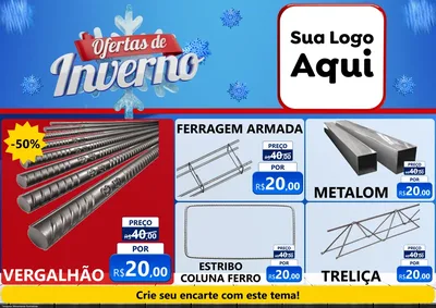 Modelo de Encarte para Encarte A4 Horizontal com o tema Ofertas de Inverno para Ferragens
