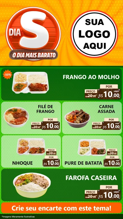 Modelo de TV para TV Vertical com o tema Dia S - O Dia Mais Barato para Restaurante