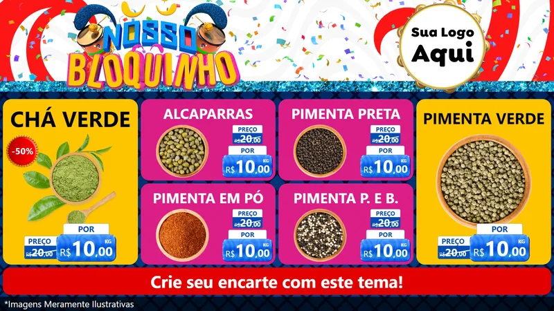 Modelo de TV para TV Horizontal com o tema Nosso Bloquinho para Produtos Naturais
