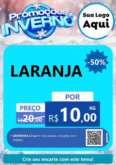 Modelo de Cartaz para Cartaz A4 Vertical com o tema Promoções de Inverno para Hortifrúti