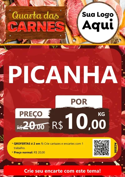 Modelo de Cartaz para Cartaz A4 Vertical com o tema Quarta das Carnes para Açougue