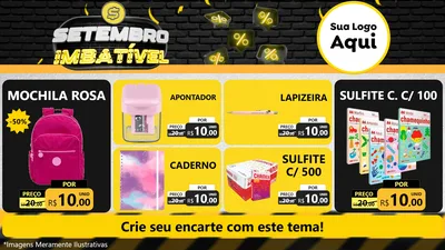Modelo de TV para TV Horizontal com o tema Setembro Imbatível para Papelaria