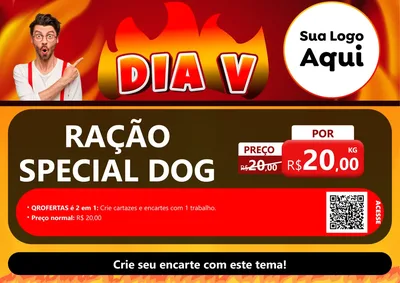 Modelo de Cartaz para Cartaz A4 Horizontal com o tema Dia V para Pet Shop