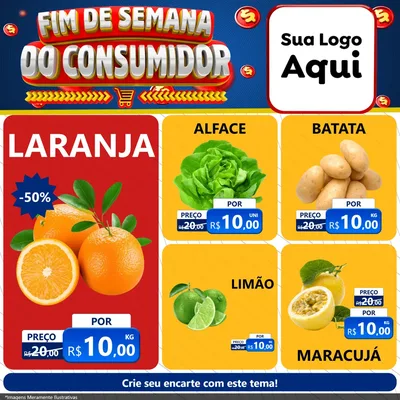 Modelo de Rede Social para Feed Facebook com o tema Fim de Semana do Consumidor para Hortifrúti
