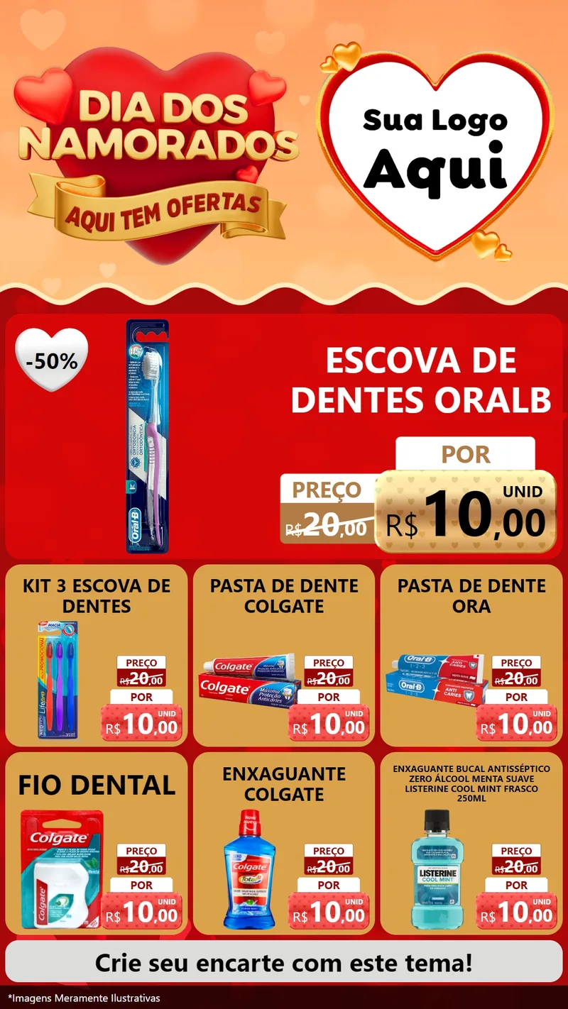 Modelo de Rede Social para Stories com o tema Dia dos Namorados - Aqui Tem Ofertas para Higiene Pessoal