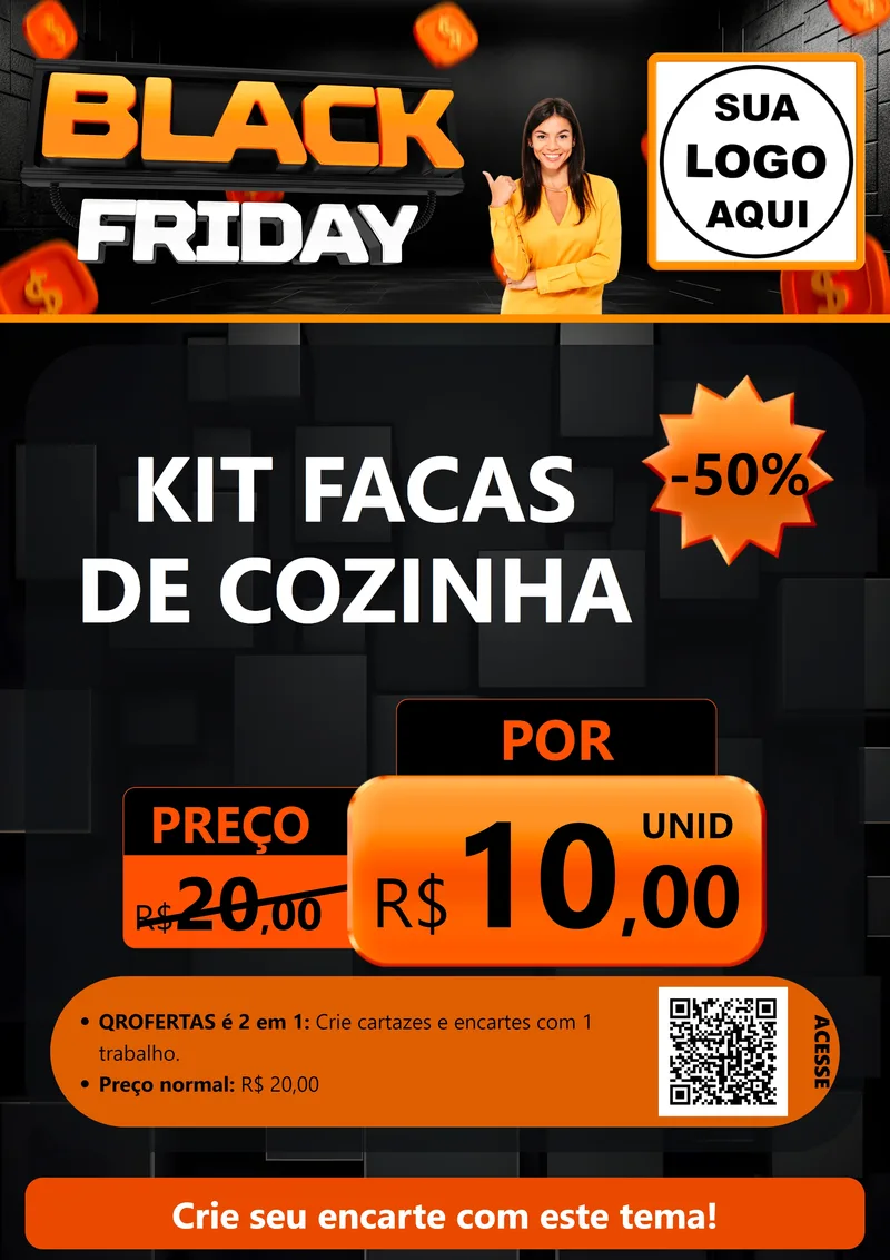 Modelo de Cartaz para Cartaz A4 Vertical com o tema Black Friday para Utilidades Domésticas