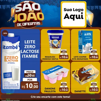 Modelo de Rede Social para Feed Facebook com o tema São João Ofertas Imbatíveis! - Junina para Frios e Laticínios