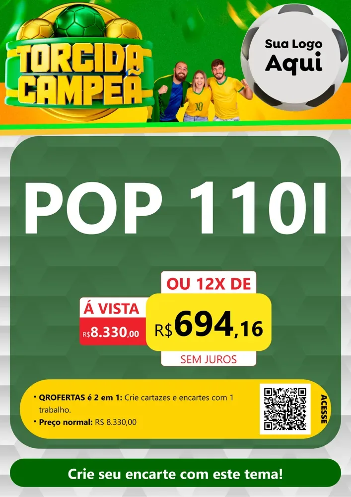 Modelo de Cartaz para Cartaz A4 Vertical com o tema Torcida Campeã - Copa para Concessionaria de Motos