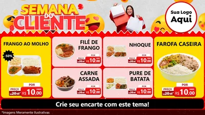 Modelo de TV para TV Horizontal com o tema Semana do Cliente para Restaurante