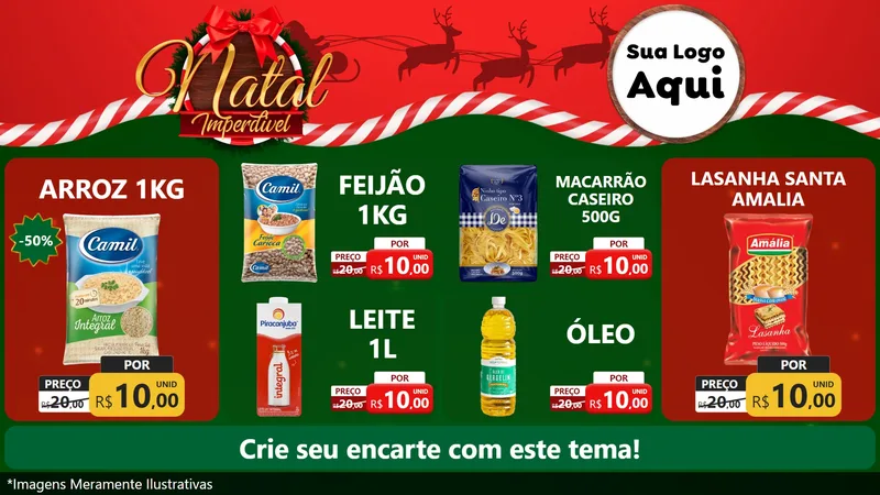 Modelo de TV para TV Horizontal com o tema Natal Imperdível para Supermercado