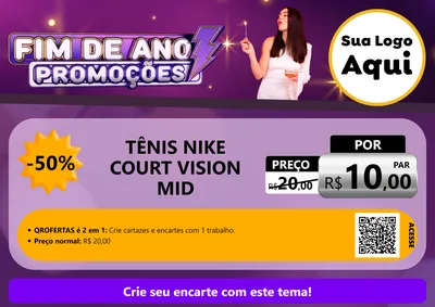 Modelo de Cartaz para Cartaz A4 Horizontal com o tema Fim de Ano Promoções para Calçados