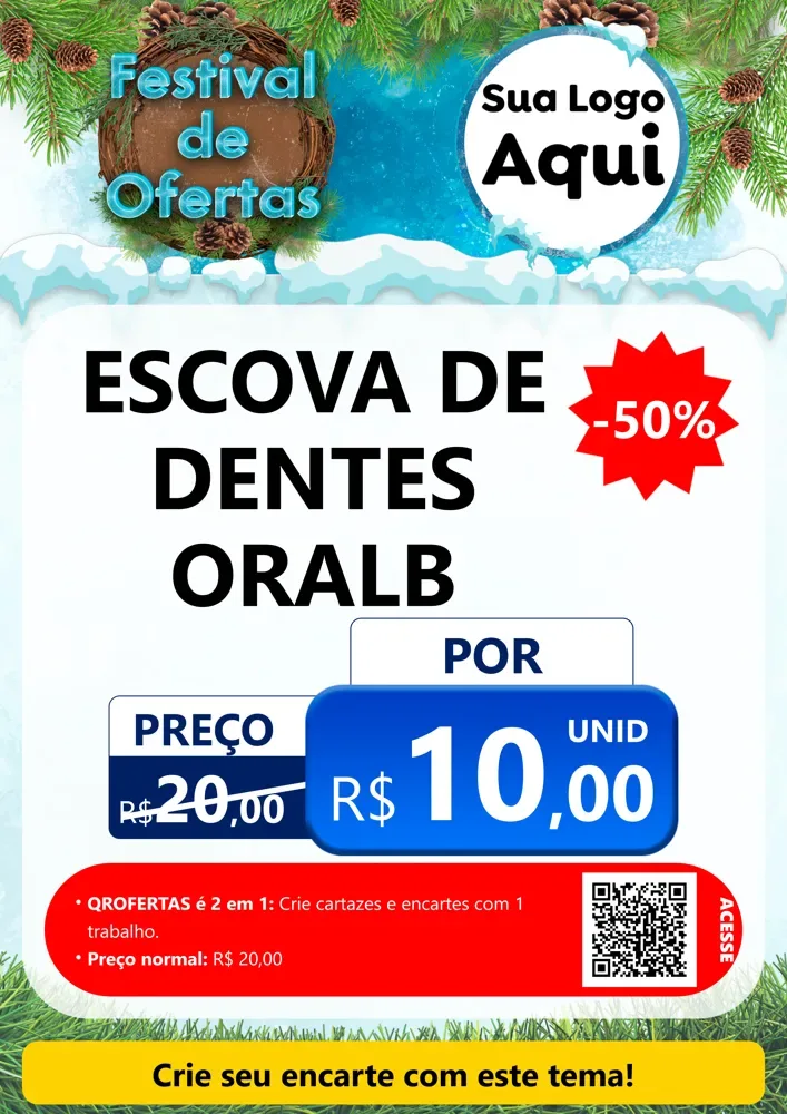 Modelo de Cartaz para Cartaz A4 Vertical com o tema Festival de Ofertas - Inverno para Higiene Pessoal