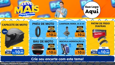 Modelo de TV para TV Horizontal com o tema Leve Mais, Pague Menos para Moto peças
