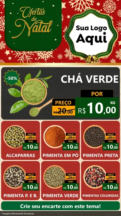 Modelo de Rede Social para Stories com o tema Natal de Ofertas para Produtos Naturais