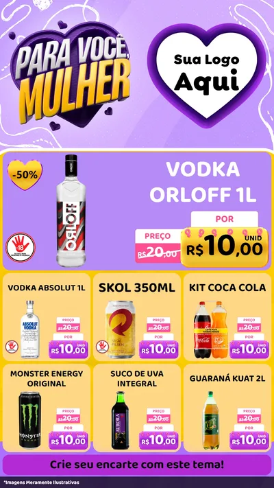 Modelo de Rede Social para Stories com o tema Para Você, Mulher para Distribuidora de bebidas