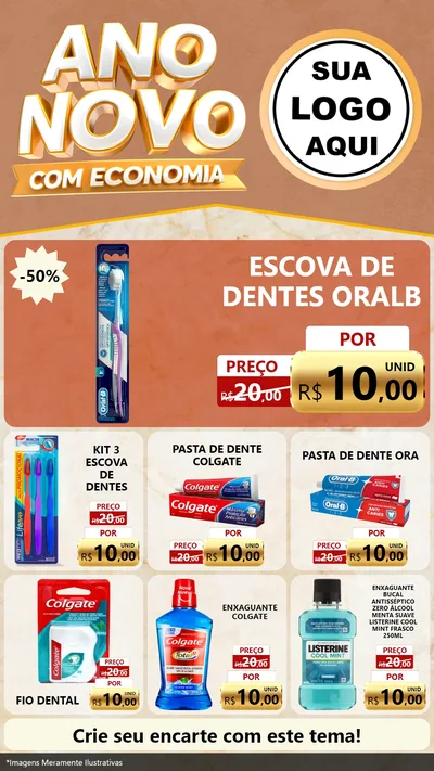 Modelo de Rede Social para Stories com o tema Ano Novo Com Economia para Higiene Pessoal