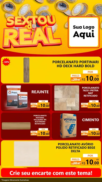 Modelo de TV para TV Vertical com o tema Sextou do Real para Pisos e revestimentos