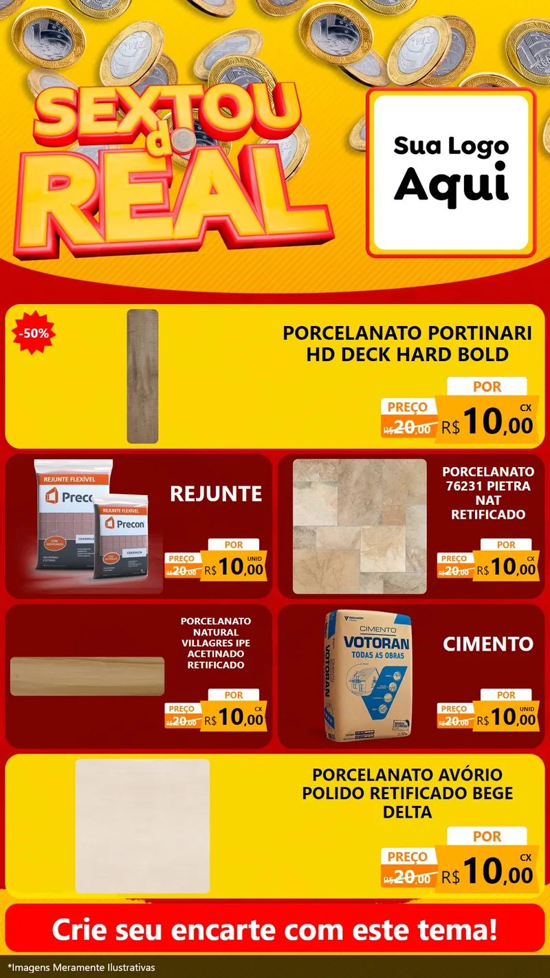 Modelo de TV para TV Vertical com o tema Sextou do Real para Pisos e revestimentos