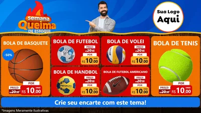 Modelo de TV para TV Horizontal com o tema Semana Queima de Estoque para Artigos Esportivos
