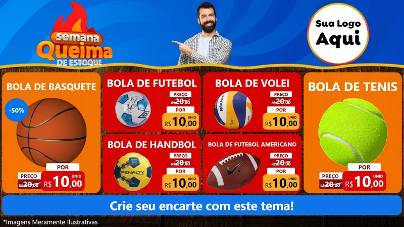 Modelo de TV para TV Horizontal com o tema Semana Queima de Estoque para Artigos Esportivos