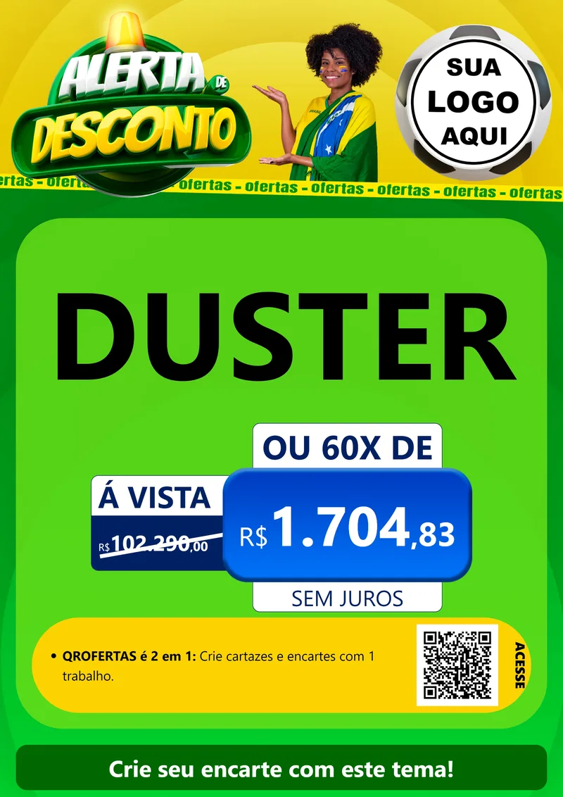 Modelo de Cartaz para Cartaz A4 Vertical com o tema Alerta de Desconto para Concessionaria de Carros