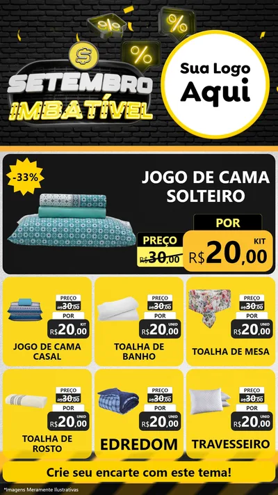 Modelo de Rede Social para Stories com o tema Setembro Imbatível para Cama, Mesa e Banho
