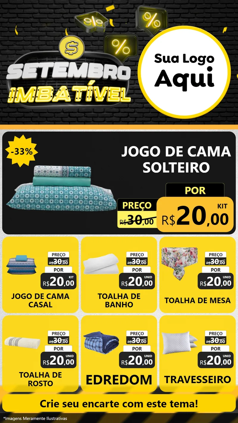 Modelo de Rede Social para Stories com o tema Setembro Imbatível para Cama, Mesa e Banho
