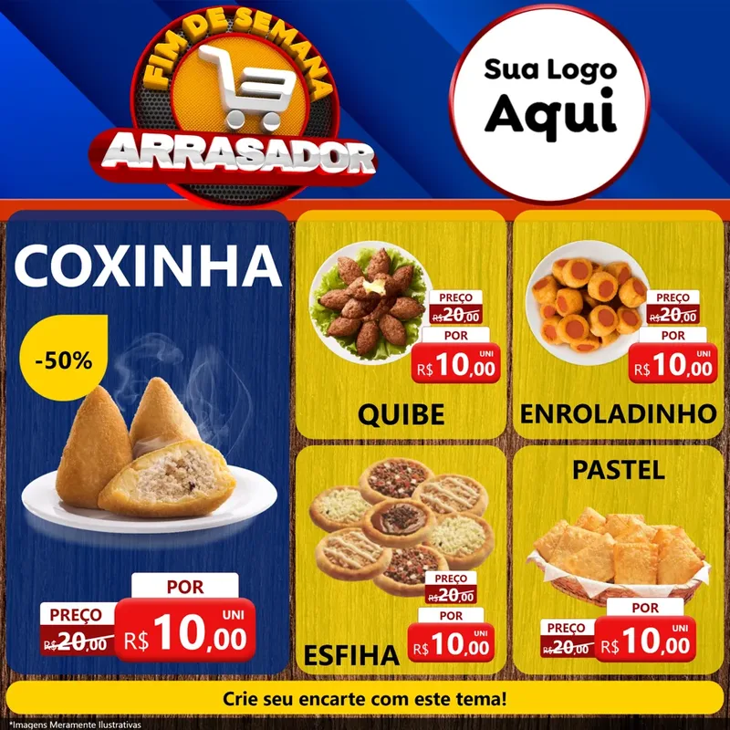 Modelo de Rede Social para Feed Facebook com o tema Fim De Semana Arrasador para Salgadaria