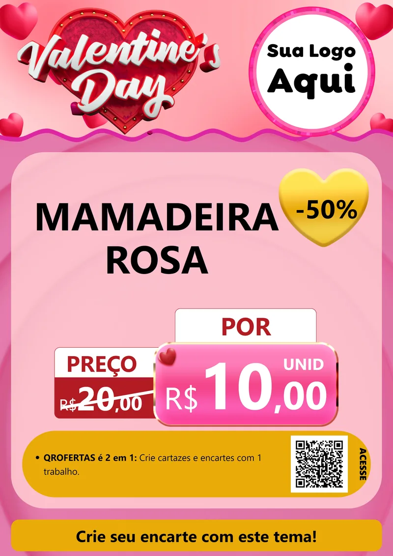 Modelo de Cartaz para Cartaz A4 Vertical com o tema Valentine's Day para Bebês