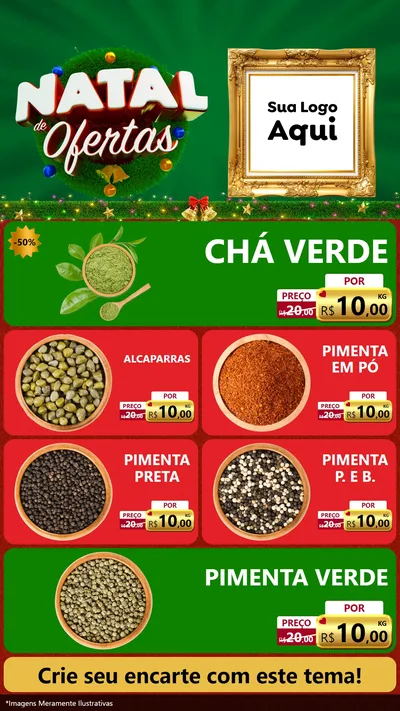 Modelo de TV para TV Vertical com o tema Natal de Ofertas para Produtos Naturais
