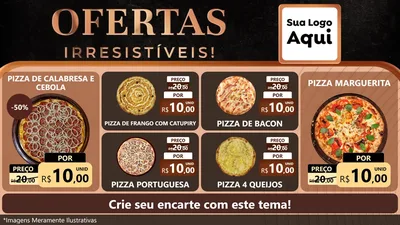 Modelo de TV para TV Horizontal com o tema Ofertas Irresistíveis! para Pizzaria