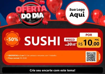 Modelo de Cartaz para Cartaz A4 Horizontal com o tema Oferta do Dia para Comida japonesa