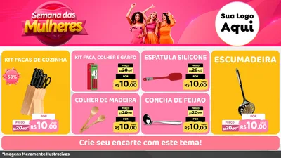 Modelo de TV para TV Horizontal com o tema Semana das Mulheres para Utilidades Domésticas