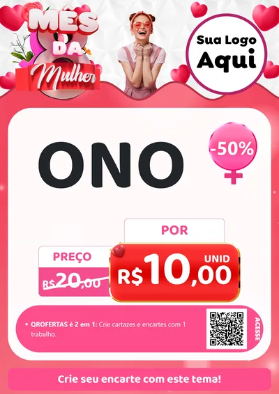 Modelo de Cartaz para Cartaz A4 Vertical com o tema Mês da Mulher para Óticas