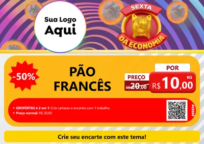Modelo de Cartaz para Cartaz A4 Horizontal com o tema Sexta da Economia para Padaria