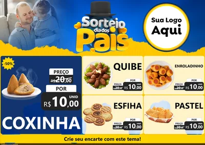 Modelo de Encarte para Encarte A4 Horizontal com o tema Sorteio Dia Dos Pais para Salgadaria