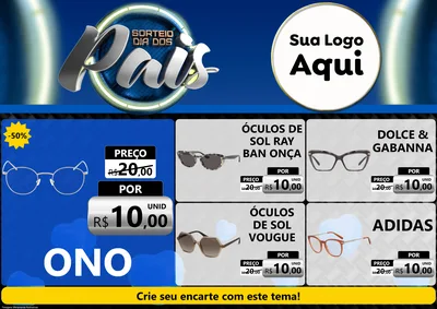 Modelo de Encarte para Encarte A4 Horizontal com o tema Sorteio Dia Dos Pais para Óticas
