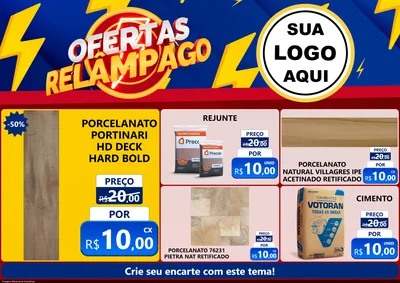 Modelo de Encarte para Encarte A4 Horizontal com o tema Ofertas Relâmpago para Pisos e revestimentos