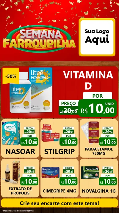 Modelo de Rede Social para Stories com o tema Semana Farroupilha para Farmácia