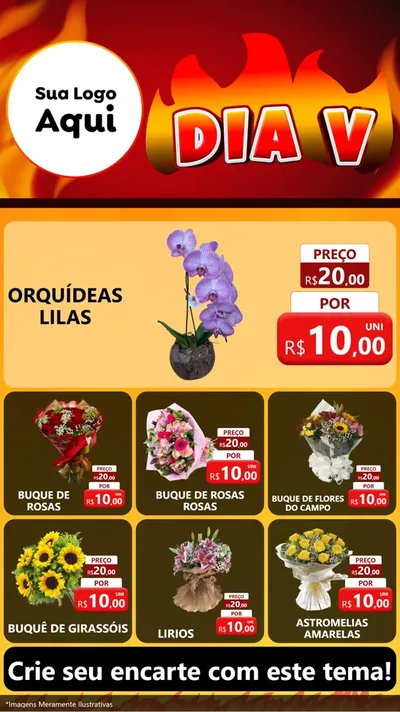Modelo de Rede Social para Stories com o tema Dia V para Floricultura e jardim