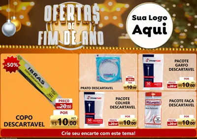 Modelo de Encarte para Encarte A4 Horizontal com o tema Ofertas de Fim de Ano para Embalagens