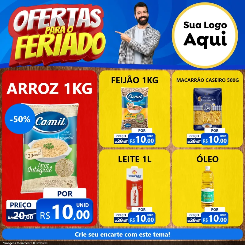 Modelo de Rede Social para Feed Facebook com o tema Ofertas Para O Feriado para Supermercado