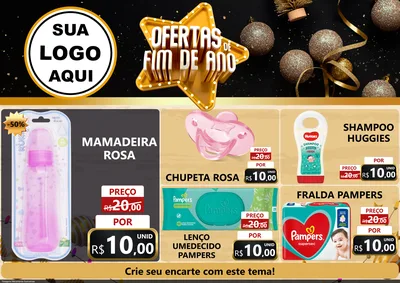 Modelo de Encarte para Encarte A4 Horizontal com o tema Ofertas de Fim de Ano para Bebês