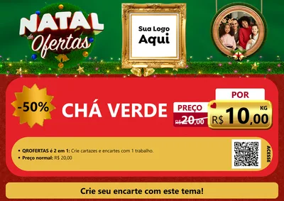 Modelo de Cartaz para Cartaz A4 Horizontal com o tema Natal de Ofertas para Produtos Naturais