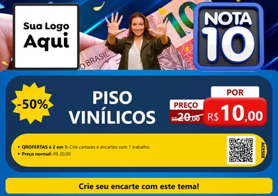 Modelo de Cartaz para Cartaz A4 Horizontal com o tema Nota 10 para Material para Construção