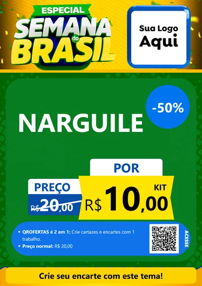 Modelo de Cartaz para Cartaz A4 Vertical com o tema Especial Semana do Brasil para Tabacaria